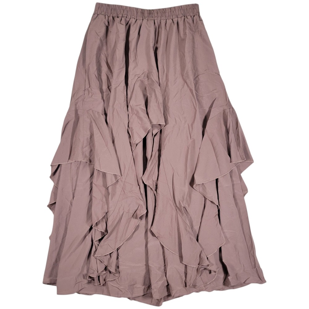 Scarlet Darkness Skirt Womens M Brown Renaissance Pirate Ruffle Hem Steampunk